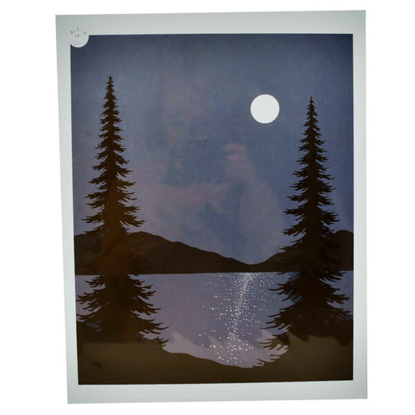 Midnight Blue, Two Trees + Moon 11"x14" Print