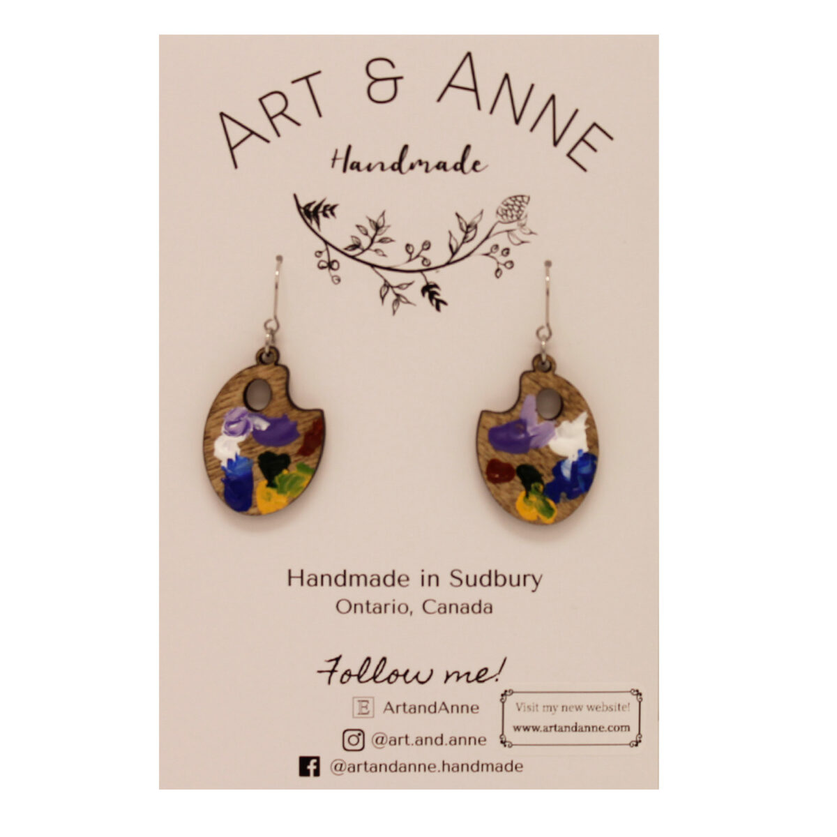 Rainbow Paint Pallet Earrings