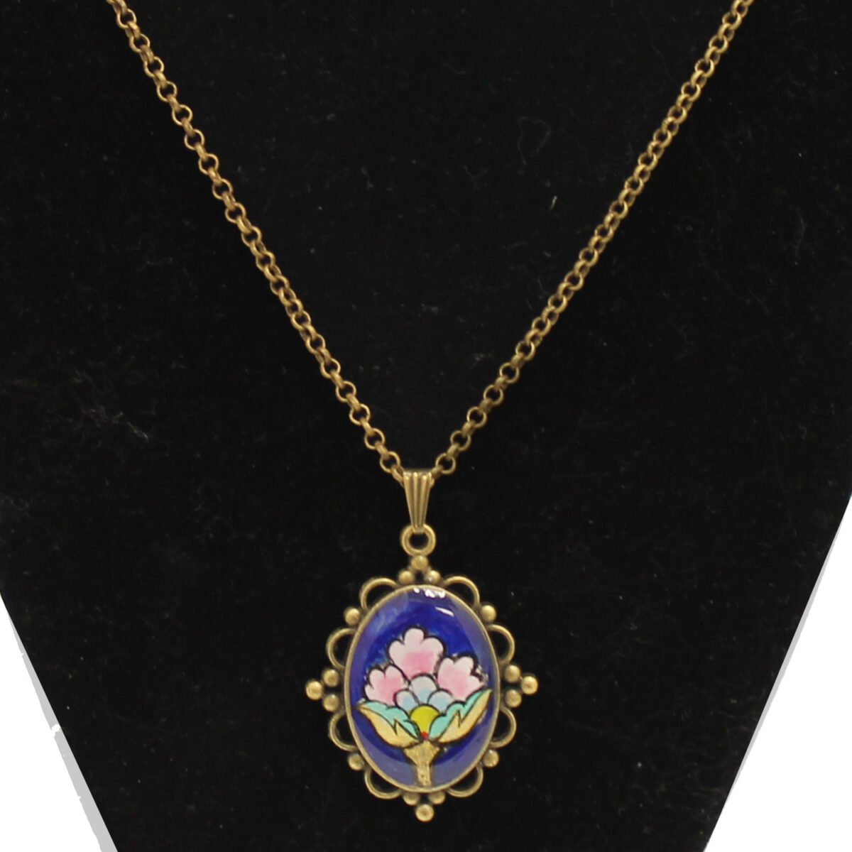 Pink Bouquet - Hand Painted Pendant