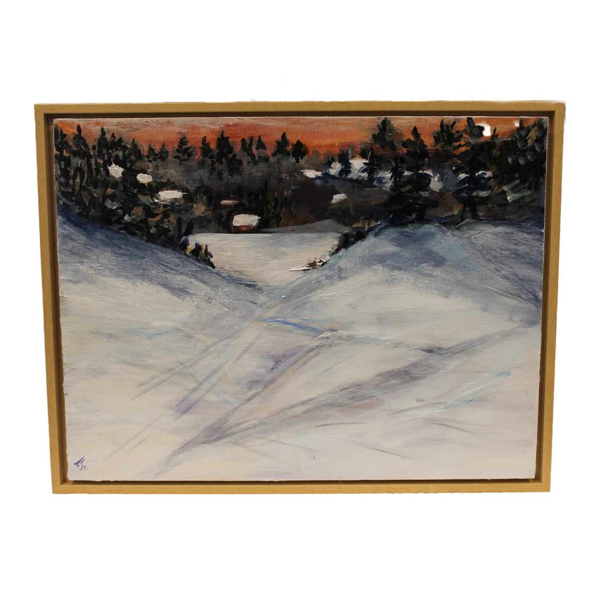 Winter's Tracks on the Bay 17 x 13 Acrylic P