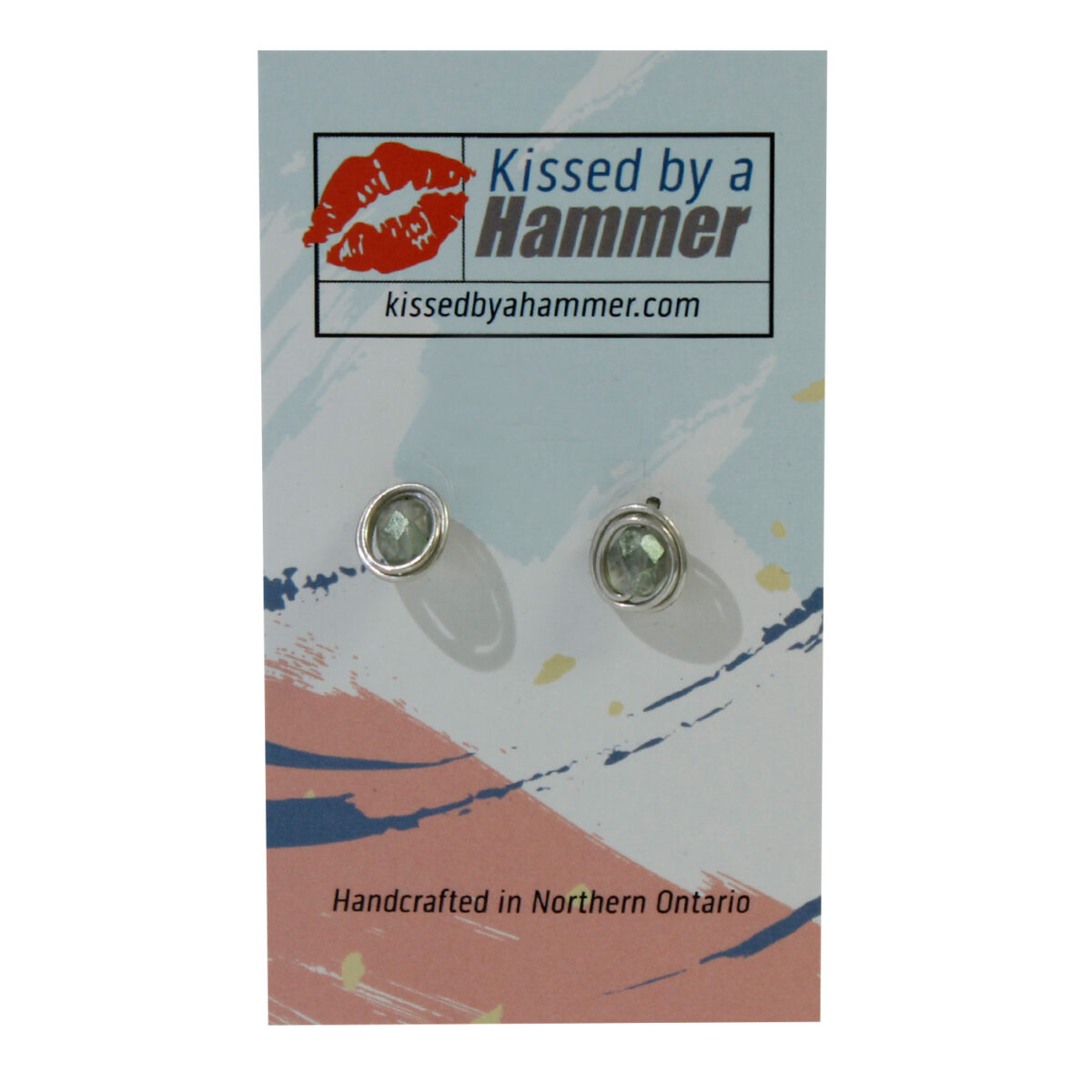 Silver Wire Wrapped Fire Polished Crystal Studs
